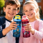 Personalized Racing Photo 12 oz Insulated Water Bottle with Name Back to School Birthday Gift for Kid