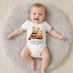 Personalized Our First Father's Day Footy Jersey Bear 100% Cotton Baby Bodysuit Romper T-shirt with Name and Number Father's Day Gift for Men Newborns
