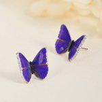 Personalised Dainty Birth Butterfly Stud Earrings Fairy Minimalist Jewellery Birthday Wedding Gift for Bridesmaid Bestie Girlfriend Her