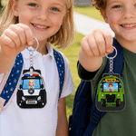 Personalized Driving Character Transportation Theme Emergency Contact NFC Tag with Name and Phone Number Back to School Gift for Kids