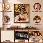 Personalized Christmas Family Photo Commemorate Framed Canvas Print with Text Home Decor Ship from USA Christmas Gift for Family