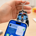 Personalized Driving Character Transportation Theme Emergency Contact NFC Tag with Name and Phone Number Back to School Gift for Kids