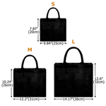 Personalized Cute Halloween Cartoon Character Photo Black Linen Tote Bag with Name Halloween Party Trick or Treat Gift for Boys Girls Halloween Lovers