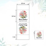 Etichette personalizzate 100% cotone, 50 pezzi con nome ed effetto acquerello - Regalo di compleanno per amanti di maglia e fai da te