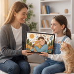 Personalised Folk Art Style Photo Large Canvas Prints Home Decor Ship from USA Birthday Anniversary Housewarming Gift for Family Friends