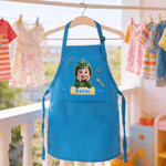Personalized Cute Cartoon Kid Photo Apron Chef Hat Set with Name  and Pocket Cooking Accessory Baking Party Birthday Gift for Boys Girls