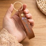Personalised Birth Flower PU Leather Multicolour Keychain with Name Wedding Party Birthday Anniversary Gift for Her