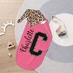 Personalisierte Leopard Initial Name 100% Baumwolle Swaddle und Knoten Hut Set Baby Dusche Geburtstag Geschenk für Neugeborene