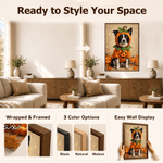 Personalised Halloween Themed Oil Painting Style Pet Photo Canvas Prints with Name Home Decor Halloween Gift for Pet Lover