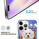Personalized Pop Art Style Dog Cat Pet Photo Phone Case for iPhone Samsung with Name Daily Use Birthday Gift for Pet Owners Lovers