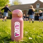 Personalised Rainbow Multicolour Waterproof Stickers with Name Back to School Birthday Gift for Students Kids