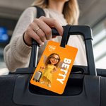 Personalized 3D-Effect Artwork Character Photo Waterproof Luggage Tag with Name Travel Accessory Birthday Gift for Travel Lovers Family Friends