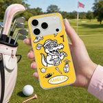 Personalized Cute Golf Crocodile TPU Phone Case for iPhone with Name Birthday Golf Club Gift for Golf Lovers