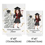 Personalisierte Cartoon Graduation Charakter Acryl Plaque mit Namen und Jahr Graduierung Keepsake Geschenk für Absolventen