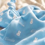 Personalizzato Multicolore Calcio Cuore Carino Animale Morbido Swaddle e Cappello Nodo con Nome Baby Shower Regalo di Compleanno per Neonati