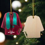 Personalized Wooden Graduation Uniform Ornament with Ribbon Name School and Year Graduation Gift for Graduate