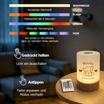 Personalisiertes Line-Art Nachtlicht mit Babytieren & Namen | Dimmbar | 15h Akku | Kinderzimmer Deko | Tauf- & Geburtstagsgeschenk für Kinder & Babys