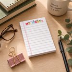 Personalized From the Desk of Lined Notepad with 40/80 Pages and Surname Back to School Appreciation Gift for Teachers