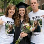 Personalised Multicolour Proud Photo Soft 100% Cotton T-shirt with Name Celebrate Graduation Gift for Family 5