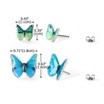 Personalised Dainty Birth Butterfly Stud Earrings Fairy Minimalist Jewellery Birthday Wedding Gift for Bridesmaid Bestie Girlfriend Her