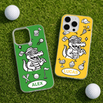 Personalized Cute Golf Crocodile TPU Phone Case for iPhone with Name Birthday Golf Club Gift for Golf Lovers