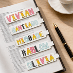 Personalised Pencil Notebook Artistic Fonts Name Magnetic Bookmark Clips Graduation Back to School Reading Gift for Book Lovers Kids
