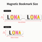 Personalised Pencil Notebook Artistic Fonts Name Magnetic Bookmark Clips Graduation Back to School Reading Gift for Book Lovers Kids