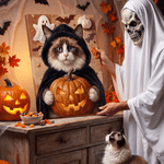 Láminas personalizadas en lienzo con fotos de mascotas con temática de Halloween Regalo de Halloween para los amantes de las mascotas