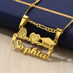 Personalised Virgin Mary Heart Shape Graduation Necklace with Name and Year Dainty Jewellery Graduation Gift for Graduates Christians