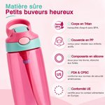 Gourde personnalisée avec nom et photo - Style dessin animé et anti-fuite - Cadeau de rentrée scolaire pour enfants