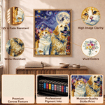 Personalized Modern Pet Portrait Wrapped or Floating Frame Canvas Prints with Name Living Room Decor Ship from USA Halloween Gift for Pet Lovers