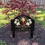 Piquet de jardin personnalisé avec photo, en souvenir affectueux, avec nom et date — Cadeau de condoléances pour la famille