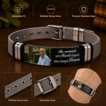 Personalised Sentimental Photo Adjustable Bracelet with Engraved Text Loss Memorial Sympathy Anniversary Gift for Family Friend