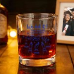 Personalized We Did It Graduation Cap Design Whiskey Glasses with Name and Coaster Party Supplies Graduation Gift for Whiskey Lovers Graduates