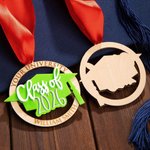Personalisierte Klasse von 2026 Graduierung Medaille Ornament mit eingraviertem Text Graduierung Geschenk für Absolventen