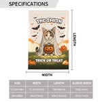Personalised Cute Pet Photo Ghost Halloween Bat Pumpkin Garden Flag with Text Garden Decoration Halloween Gift for Gardening Lovers Pet Lovers