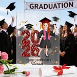 Personalisierte Cartoon Graduation Charakter Acryl Plaque mit Namen und Jahr Graduierung Keepsake Geschenk für Absolventen