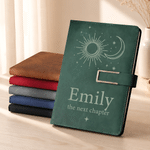 Personalized The Next Chapter PU Leather A5 Notebook with Name Daily Office Use Retirement Graduation Gift for Retirees Graduates