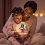 Personalised Black Birth Flower Fairy LED Night Light with Name and Wooden Base Room Decor Birthday Gift for African American Girls