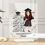 Personalisierte Cartoon Graduation Charakter Acryl Plaque mit Namen und Jahr Graduierung Keepsake Geschenk für Absolventen
