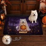 Personalised Halloween Theme Pet Photo Anti-Slip Doormat with Name and Text Room Decor New Home Halloween Gift for Pet Lovers Owners