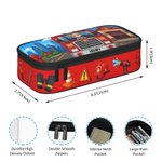 Personalized 3D-Effect Artwork Cartoon Vehicle Pencil Case with Name and Photo Daily Use Back to School Birthday Gift for Kids Students