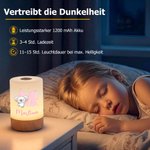 Personalisiertes Nachtlicht mit Babytieren Initiale & Namen | Dimmbar | 15h Akku | Kinderzimmer Deko | Tauf- & Geburtstagsgeschenk für Kinder & Babys