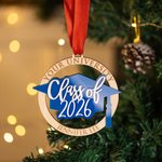Personalisierte Klasse von 2026 Graduierung Medaille Ornament mit eingraviertem Text Graduierung Geschenk für Absolventen