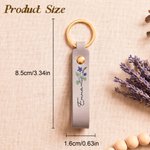 Personalised Birth Flower PU Leather Multicolour Keychain with Name Wedding Party Birthday Anniversary Gift for Her