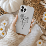 Personalized Line Art Style Birth Flower Pet Photo Phone Case for iPhone Samsung with Name Daily Use Birthday Gift for Pet Owners Lovers