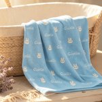 Personalizzato Multicolore Calcio Cuore Carino Animale Morbido Swaddle e Cappello Nodo con Nome Baby Shower Regalo di Compleanno per Neonati
