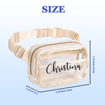 Personalized Multicolor Transparent Waterproof Crossbody Waist Bag with Name and Adjustable Strap Summer Travel Birthday Gift for Women