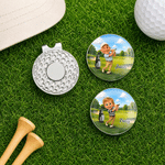 Personalized 3D-Effect Artwork Cartoon Character Photo Magnetic Hat Clip Marker with Name Golf Club Birthday Game Day Gift for Golf Lovers