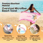 Personalized Sea Turtle Palm Leaf Colourful Beach Towel with Name Outdoor Use Beach Party Birthday Gift for Ocean Lovers Families Kids
